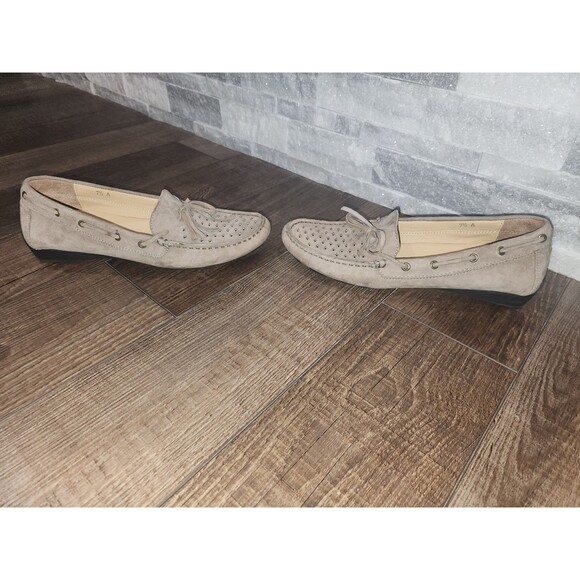 WOMENS VAN ELI BROWN SUEDE RUBY PERFORATED COMFORT SHOES MOCASSINS 8.5 A - Picture 2 of 10
